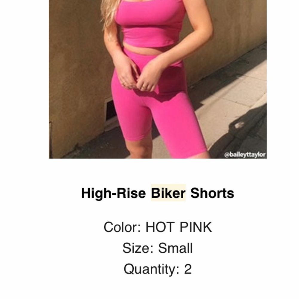 Pink/Yellow Forever21 Biker Shorts